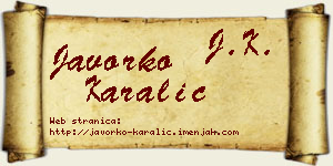 Javorko Karalić vizit kartica